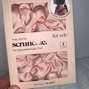 Kitsch Satin Scrunchies - Blush Pink (5-Pack)